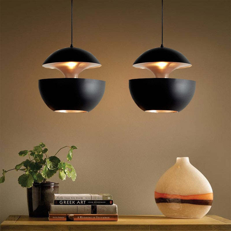 Nazifa Metal Modern Pendant Light, Black / White - Lumpaz
