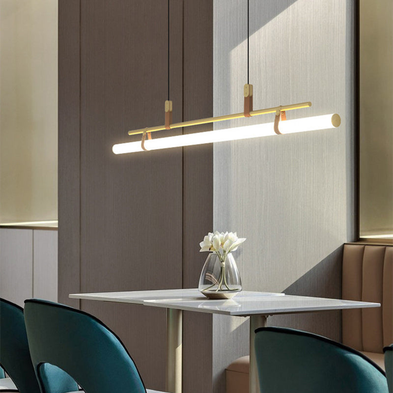 Edge Modern Linear Metal Pendant Light, Black/Gold - Lumpaz