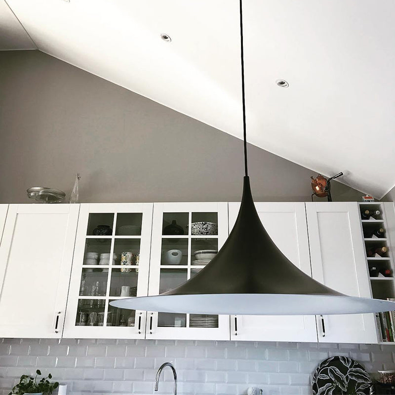 Cairns Mordern Pendant Light, Metal Black/White Dinning Room - Lumpaz