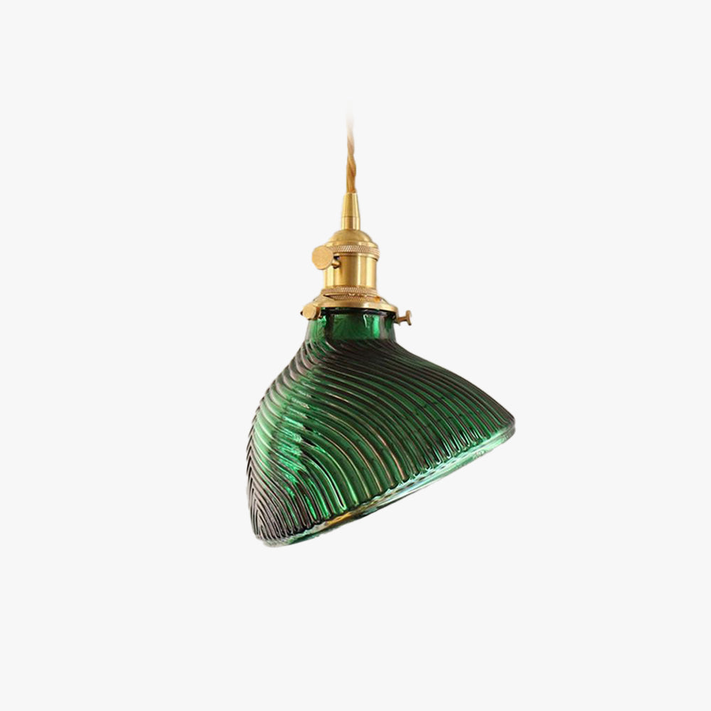 Hailie Retro LED Pendant Light Green Metal/Glass Dining Room - Lumpaz
