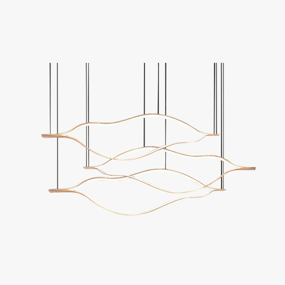 Edge Wave Pendant Light, Gold, 31.5"/39.3"/47.2" - Lumpaz