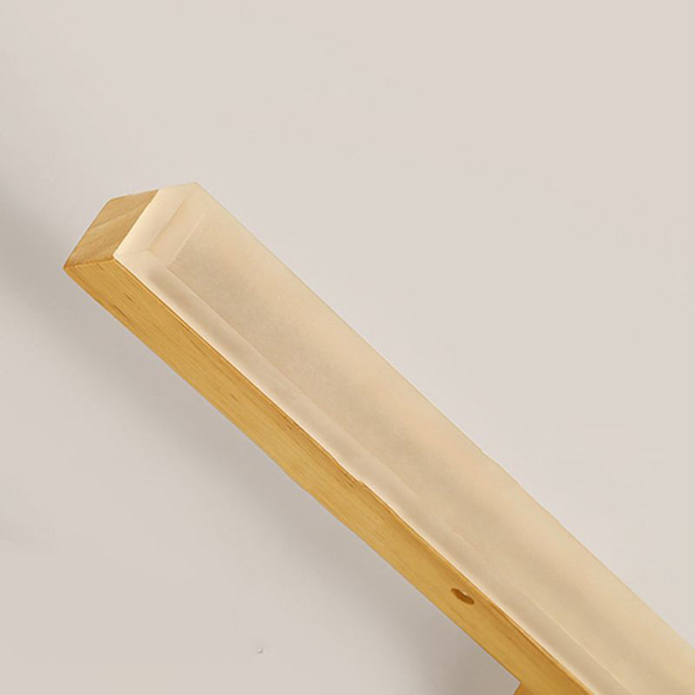 Leigh Modern Linear Wood/Acrylic Wall Lamp, Bathroom, Vanity Mirror Front - Lumpaz