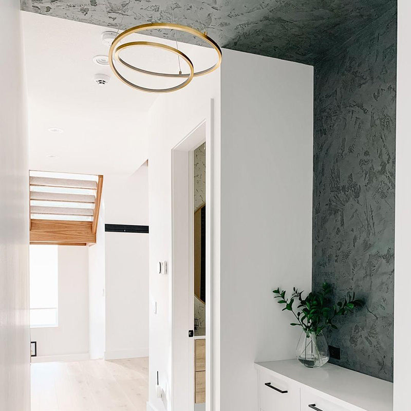 Arisha Pendant Light Curved Circle, Brass - Lumpaz