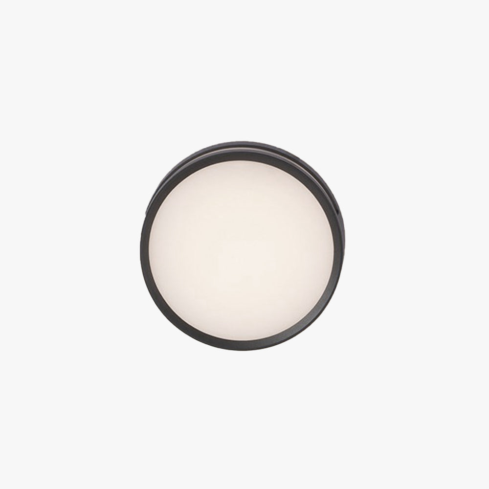 Orr Modern Round Metal/Acrylic Outdoor Waterproof Wall Lamp, Black - Lumpaz