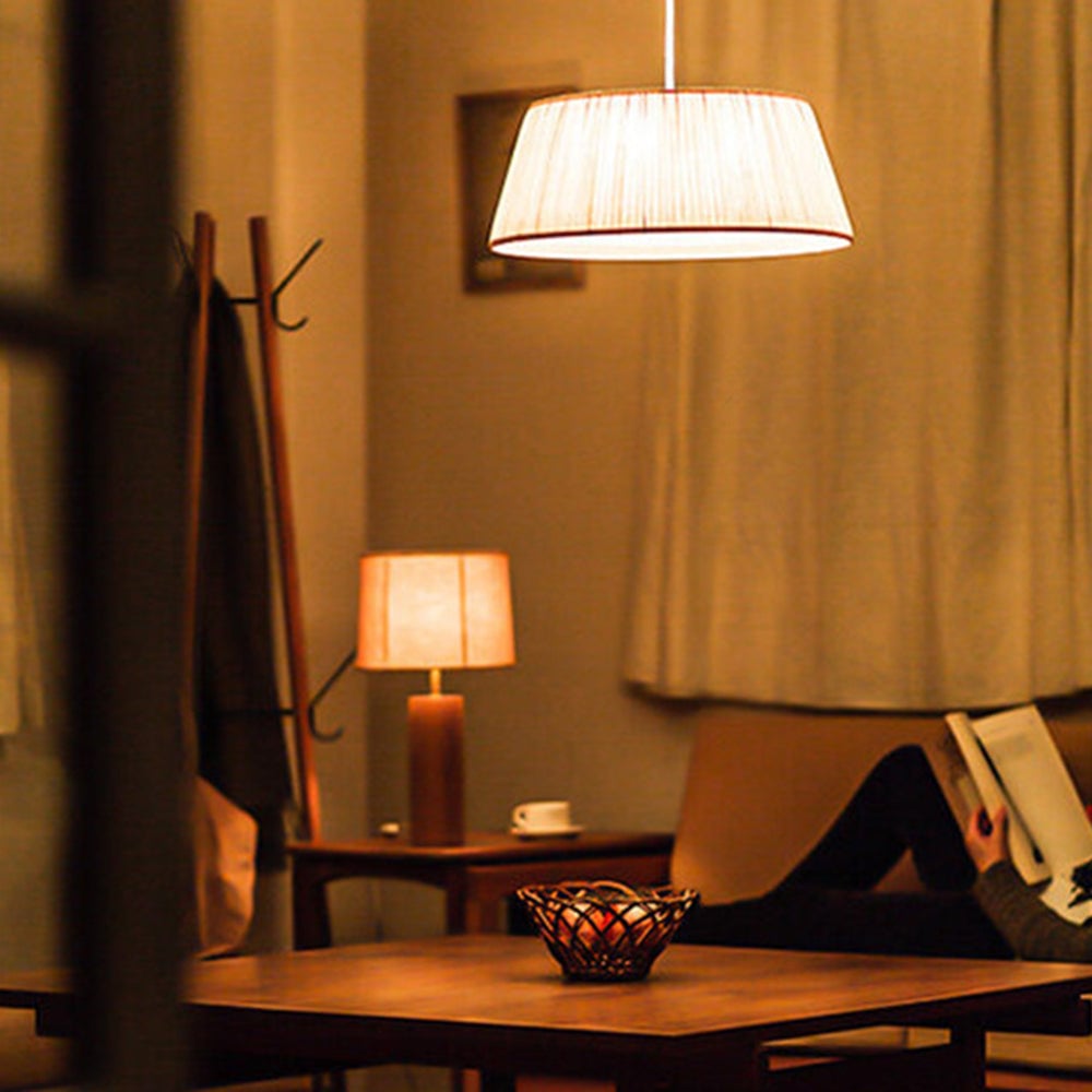 Renée Pleated Pendant Light Wabi Sabi, Metal/Fabric, Living Room - Lumpaz