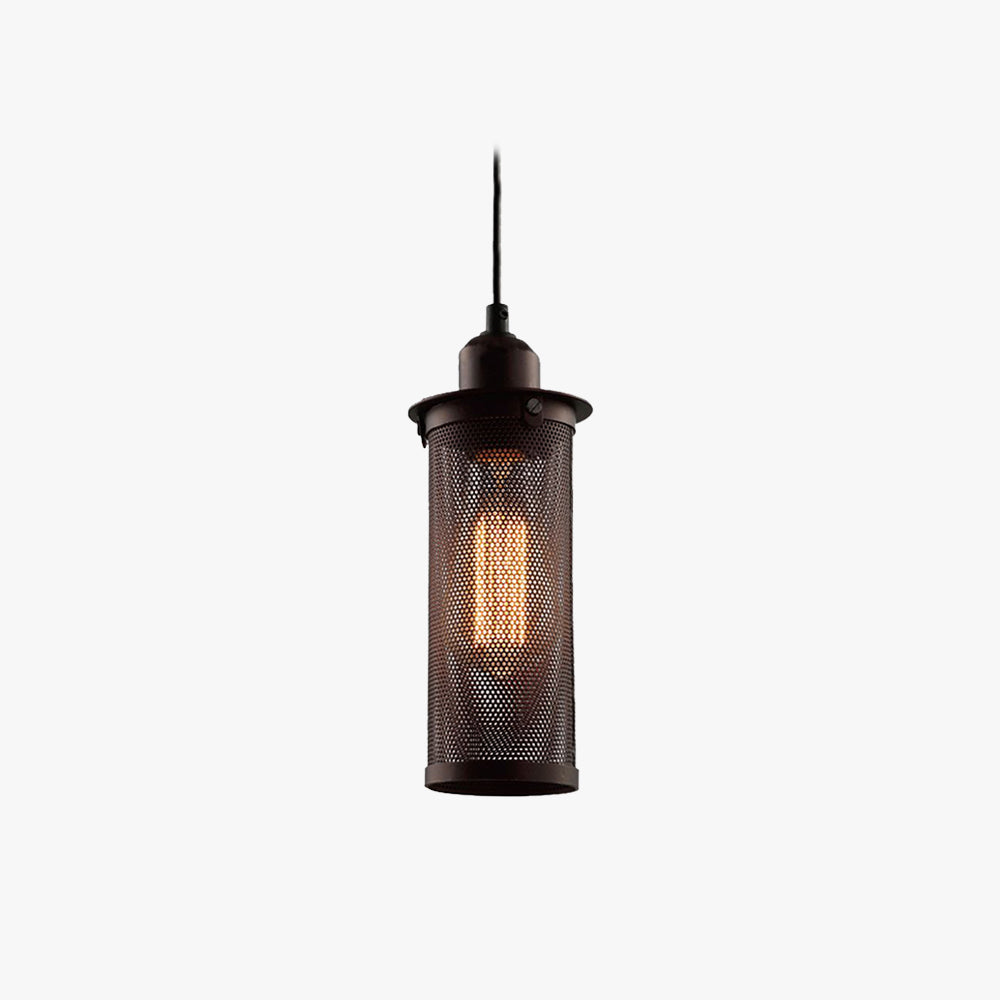Sanna Industrial Metal Pendant Light, Black/Rust - Lumpaz