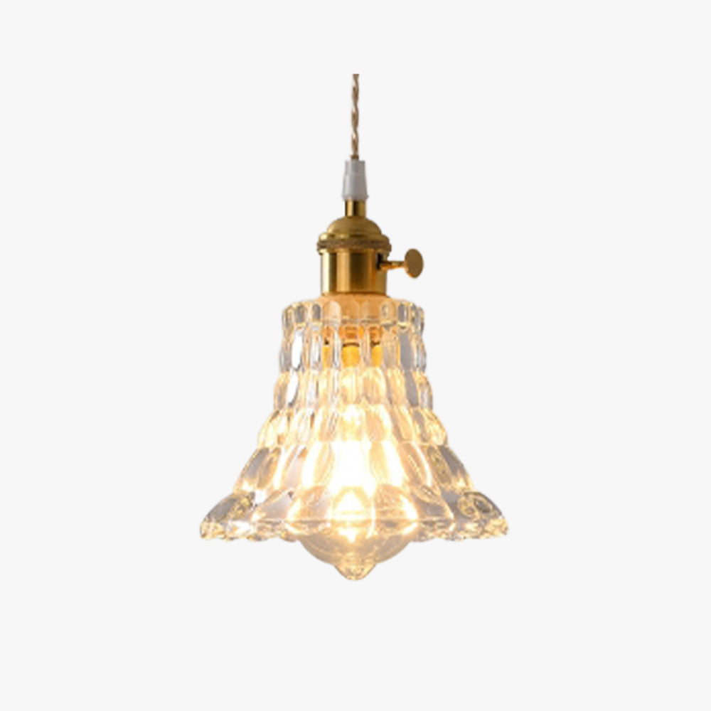 Hailie Art Deco Blown Brass & Glass Pendant Light, 7 Styles - Lumpaz