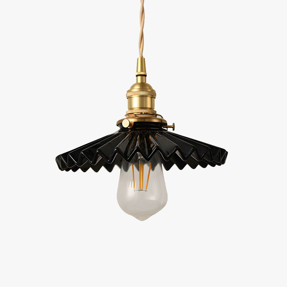Alessio Industrial Vintage Rustic Metal Pendant Light, Black/White - Lumpaz