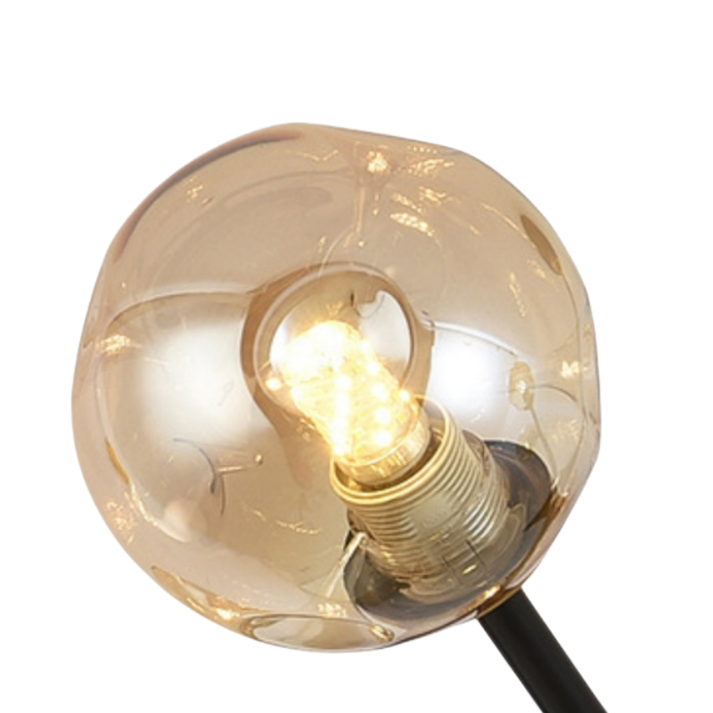 Valentina Art Deco Glass Bubble Chandelier, Amber - Lumpaz