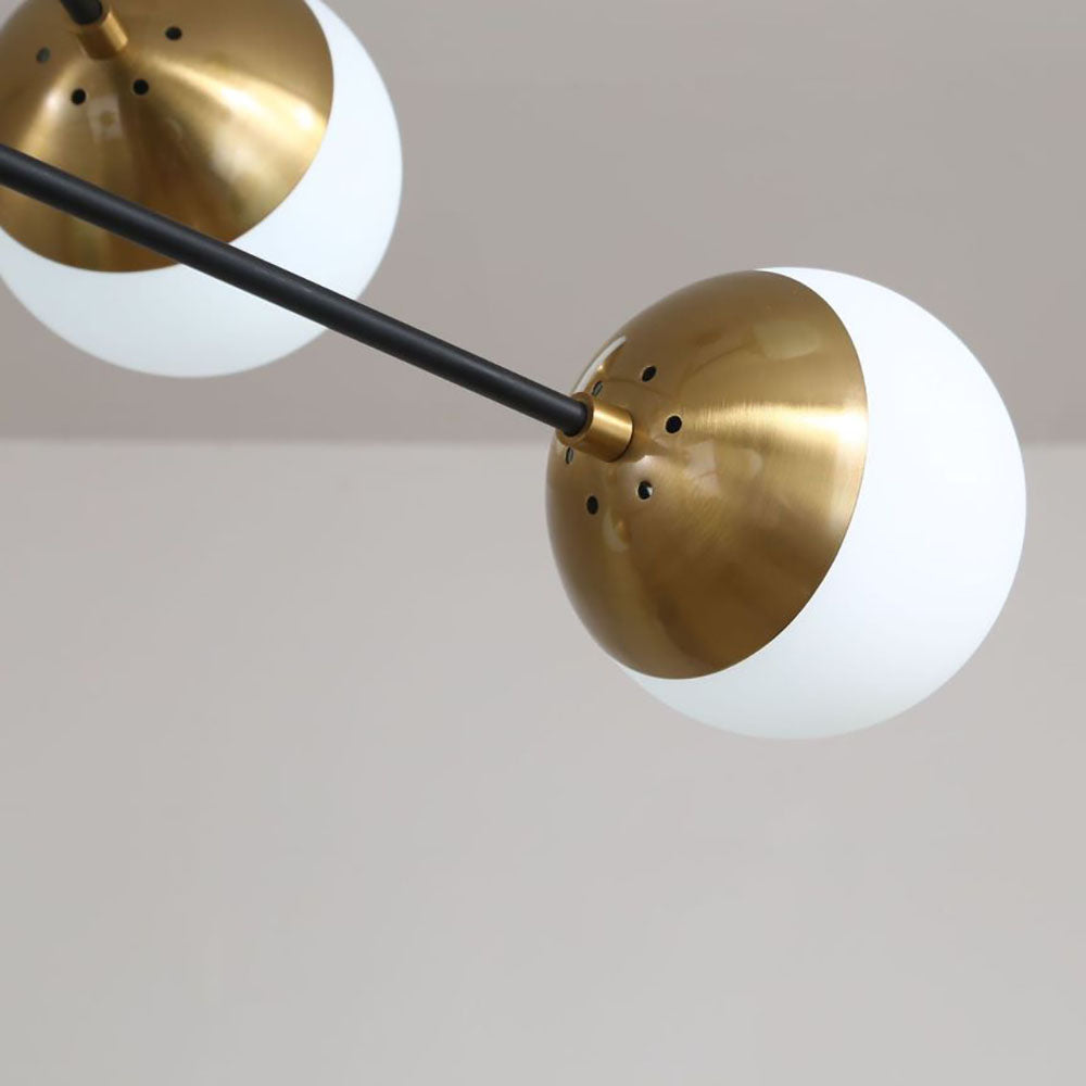 Valentina Nordic Multi Globe Metal/Glass Pendant Light, Gold - Lumpaz