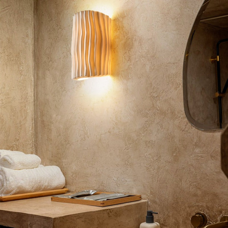 Morandi Retro LED Wall Lamps White/Gray/Orange/Green Resin Bedroom - Lumpaz