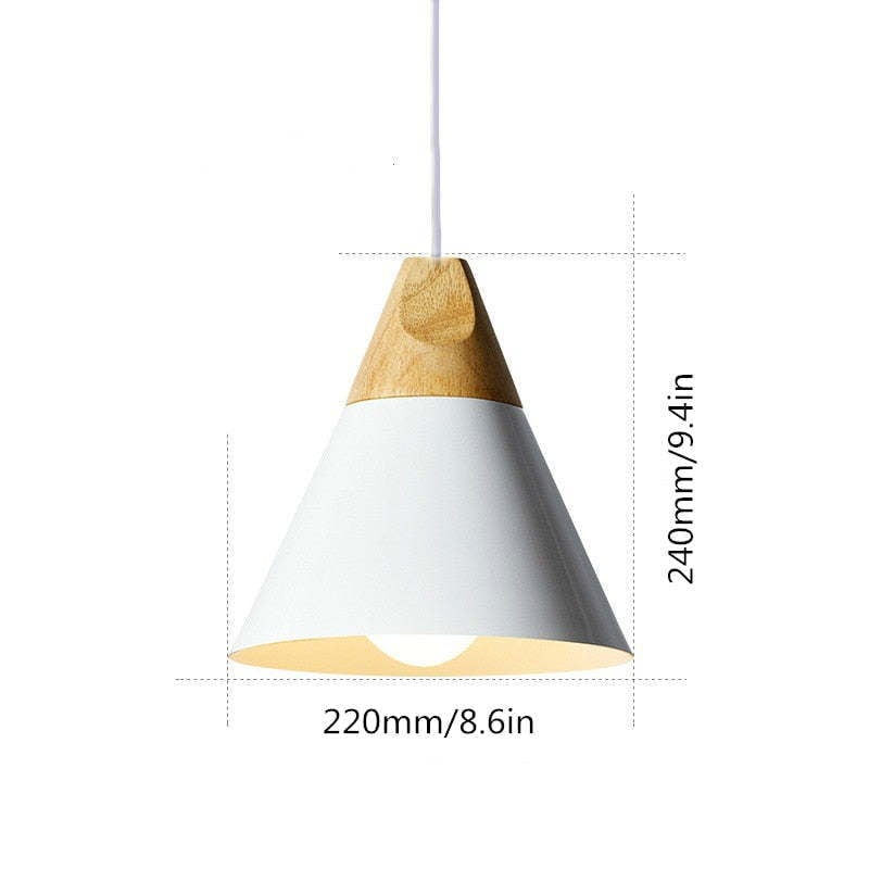 Morandi Multi-Shaped Wood And Metal Pendant Light, 6 Colors - Lumpaz