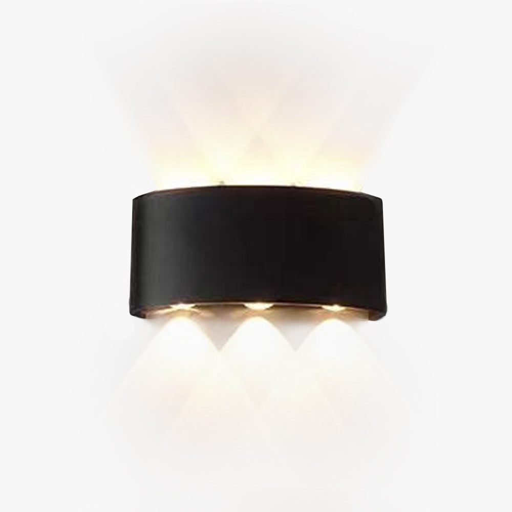 Orr Modern Rectangular Metal Outdoor Wall Lamp, Black/White, Water-wave - Lumpaz