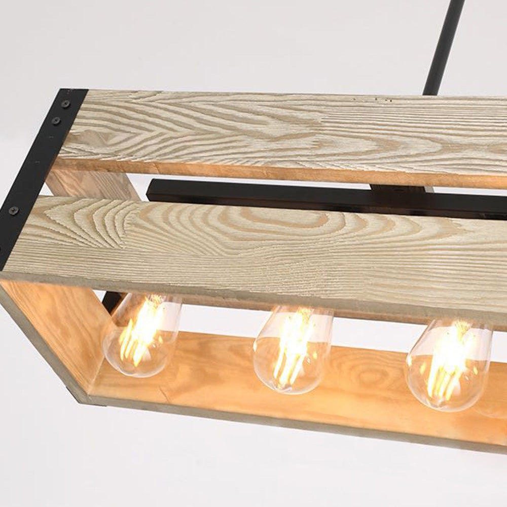 Alessio Retro LED Metal/Wood Pendant Light Living Room/Bedroom - Lumpaz