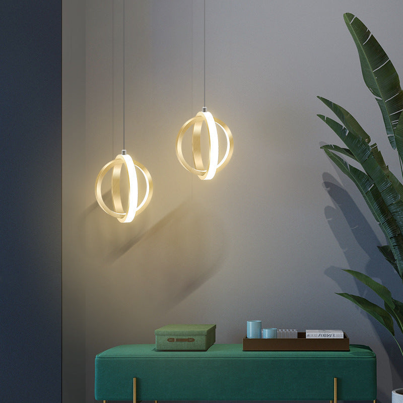 Lynch Pendant Light Spherical Modern, Metal, Black/Gold, Kitchen - Lumpaz