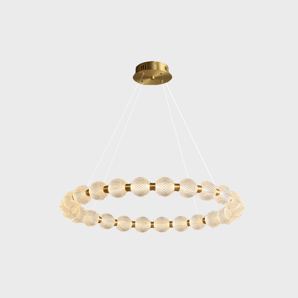 Marilyn Design Ring Metal Pendant Light, Gold, Aluminium/Acrylic - Lumpaz