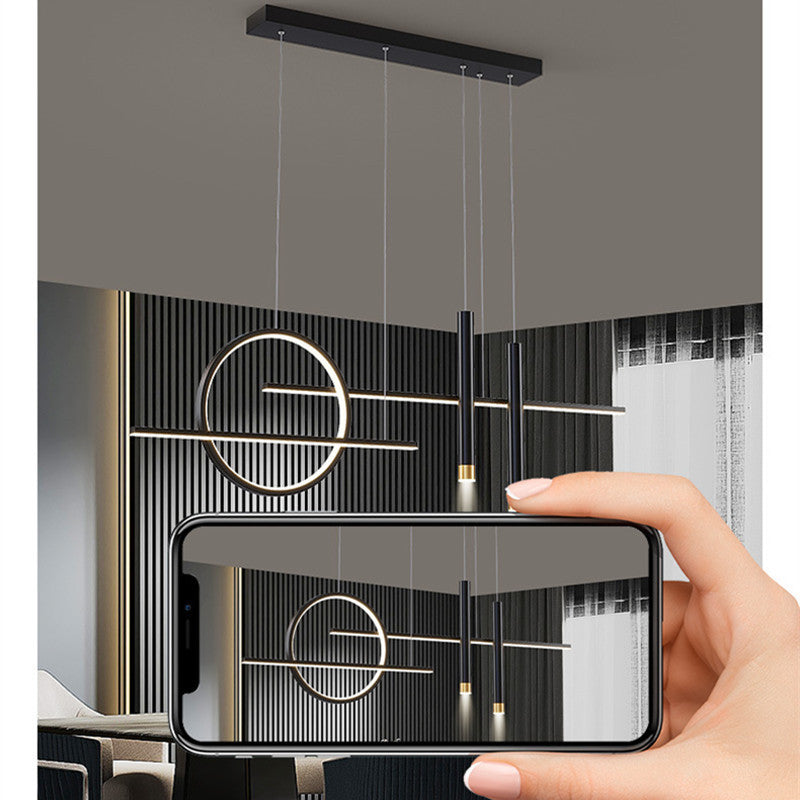 Madina Modern Led Pendant Light, Irregular Ring, Black/Glod - Lumpaz