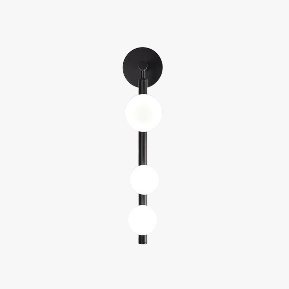 Valentina Modern Globe Metal/Glass Wall Lamp, Black/Gold - Lumpaz