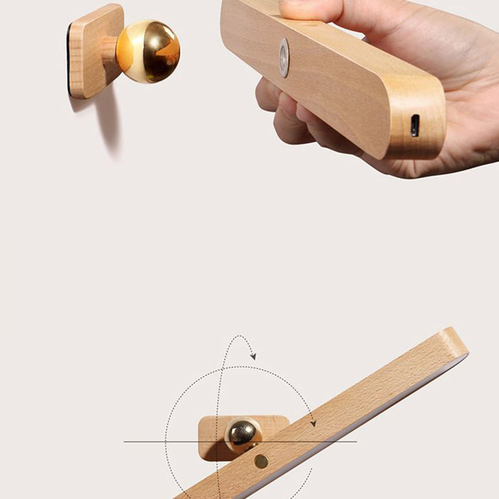 Ozawa Retro Oval Wood/Acrylic/Metal Wall Lamp, Front Mirror Vanity - Lumpaz