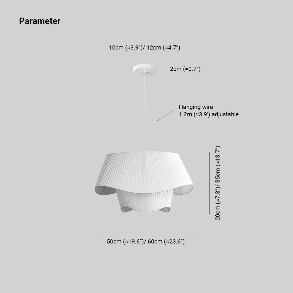 Renée French Country Fabric/Metal Pendant Light, White - Lumpaz