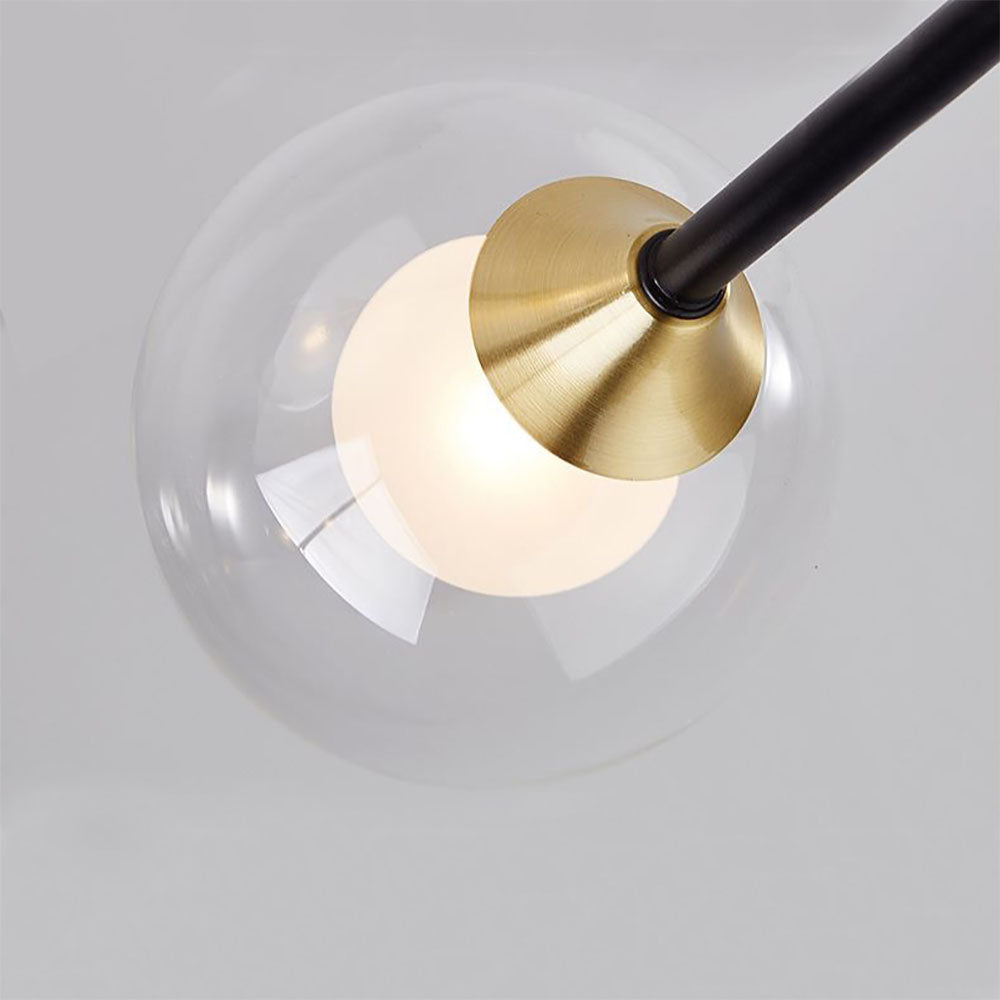 Valentina Nordic Spherical Bubble Metal/Glass Chandelier, Black/Gold - Lumpaz