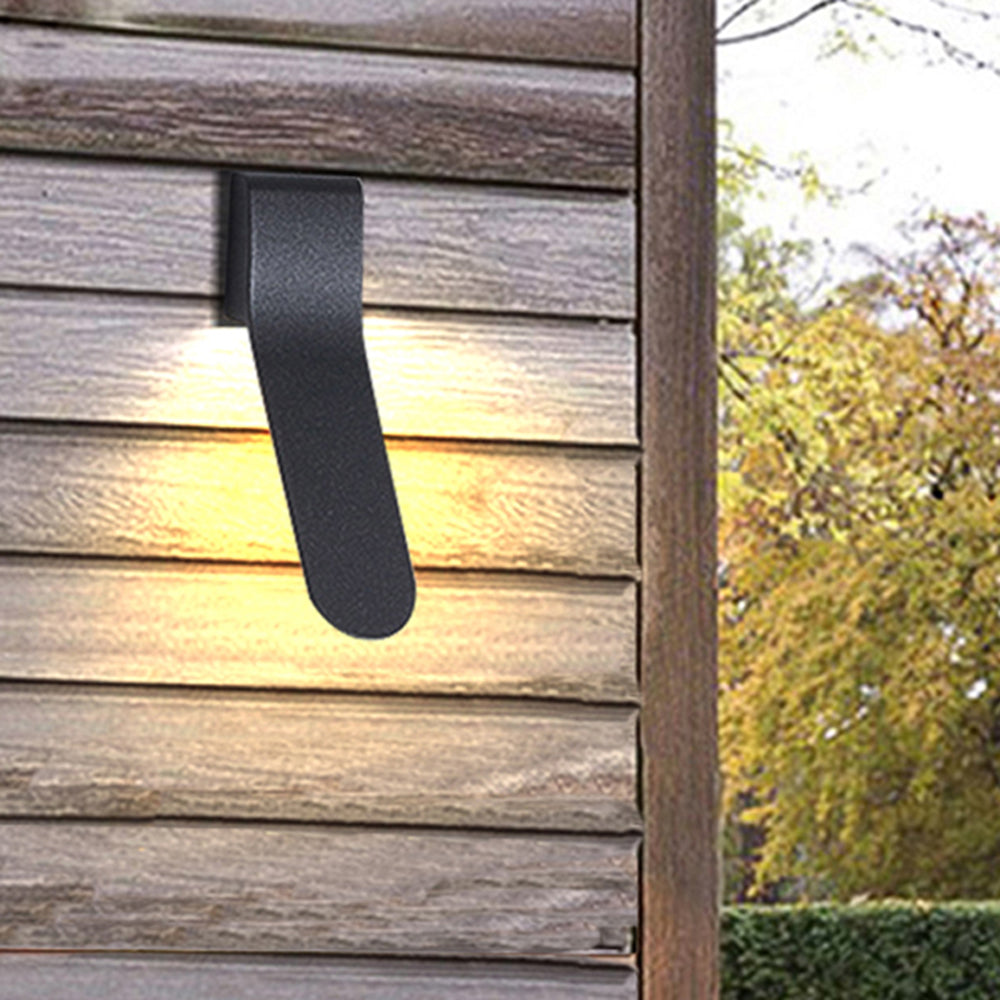 Orr Minimalist Tilt Linear Metal Outdoor Wall Lamp, Black - Lumpaz