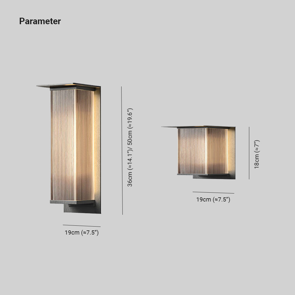 Orr Modern Rectangular Metal Outdoor Wall Lamp, Black - Lumpaz