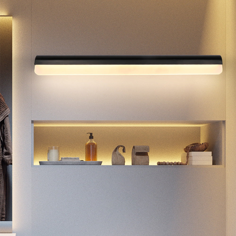 Edge Minimalist Mirror Front Vanity Wall Lamp, Black/White - Lumpaz