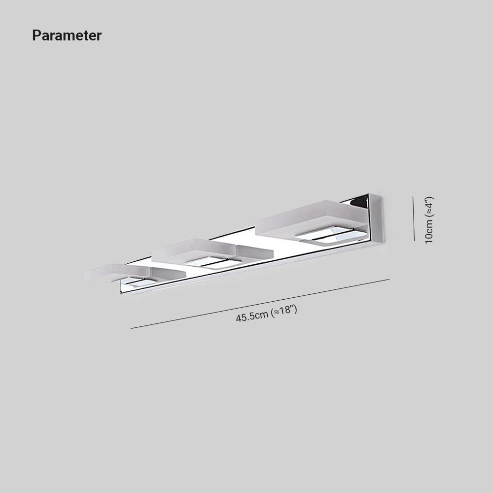 Leigh Modern Square Mirror Front Vanity White Metal Wall Lamp - Lumpaz