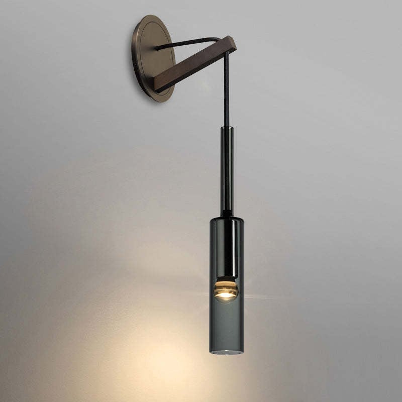 Sanna Modern Glass/Metal Pendant light/Wall Lamp, Black - Lumpaz