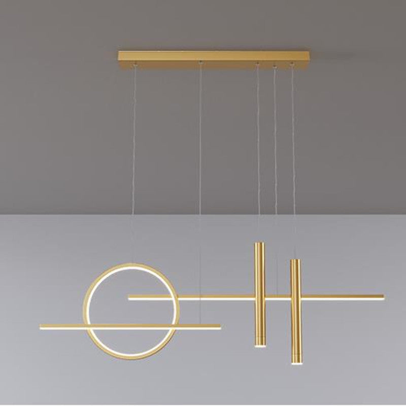 Madina Modern Led Pendant Light, Irregular Ring, Black/Glod - Lumpaz