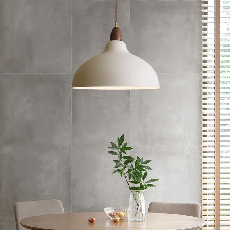 Morandi Modern Bowl-shaped Metal Pendant Light, Black/White - Lumpaz