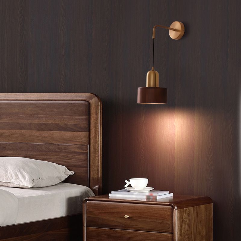 Ozawa Vintage Wooden Cylinder Wall Lamp - Lumpaz