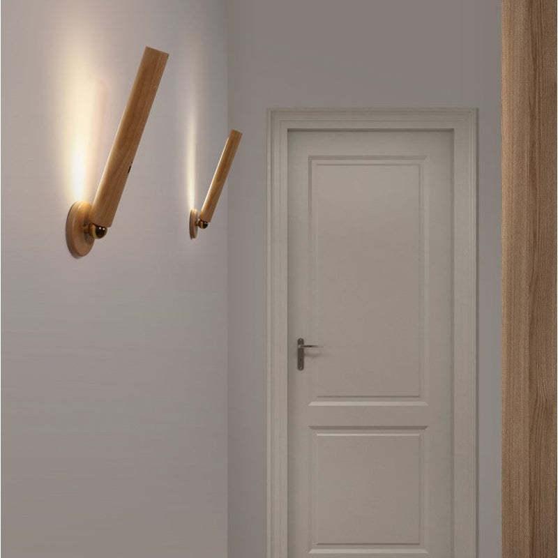 Ozawa Wooden Metal Rotatable/Removable Mounted Wall Lamp, Wood - Lumpaz