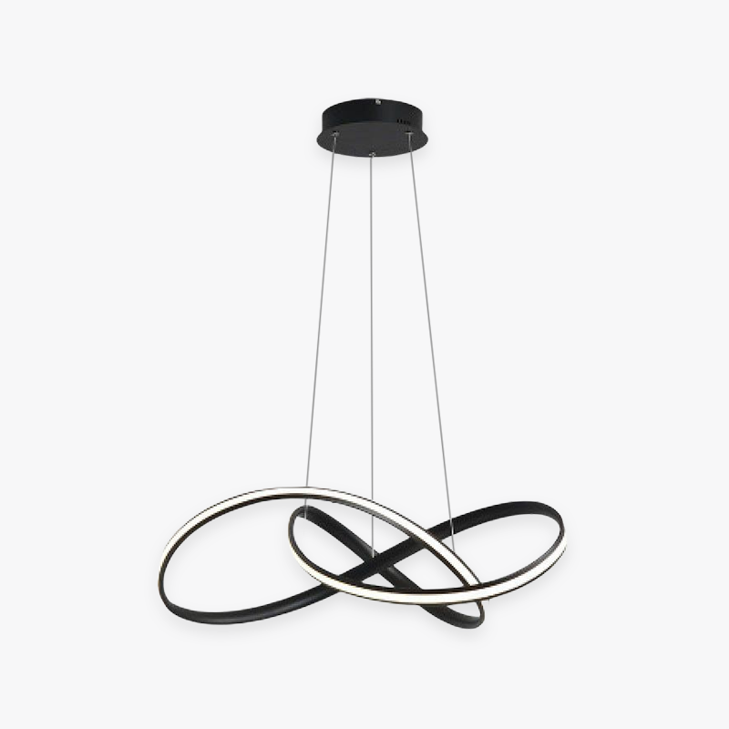Pendant Light linear Modern, Acrylic/Metal, Black/White, Dining Room - Lumpaz