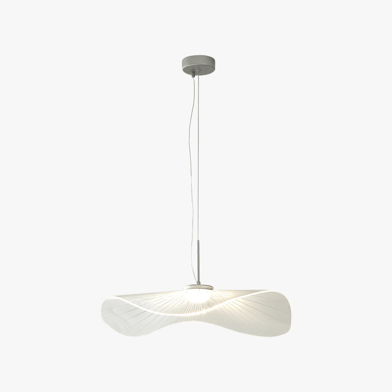 Carins Designer Lotus Leaf Shaped Metal Pendant Light,White - Lumpaz