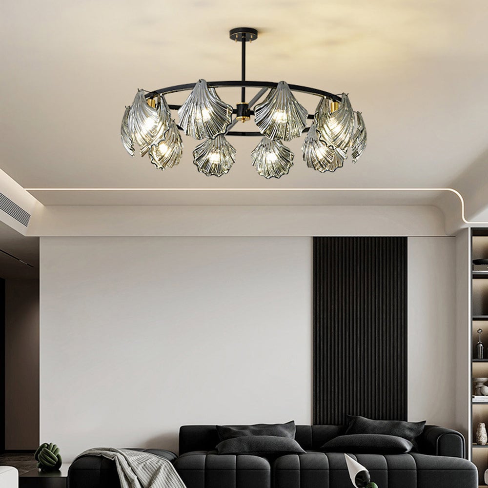 Kirsten Modern Annular Metal And Glass Pendant Light, Black/Gold - Lumpaz
