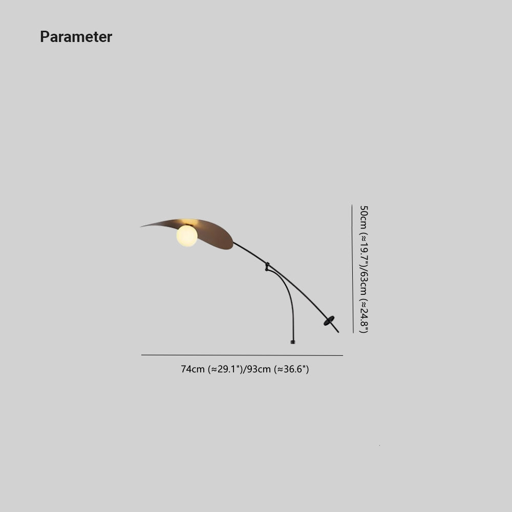 Carins Arc Wall Lamp, Metal/Glass, Black/Gold, Bedroom - Lumpaz