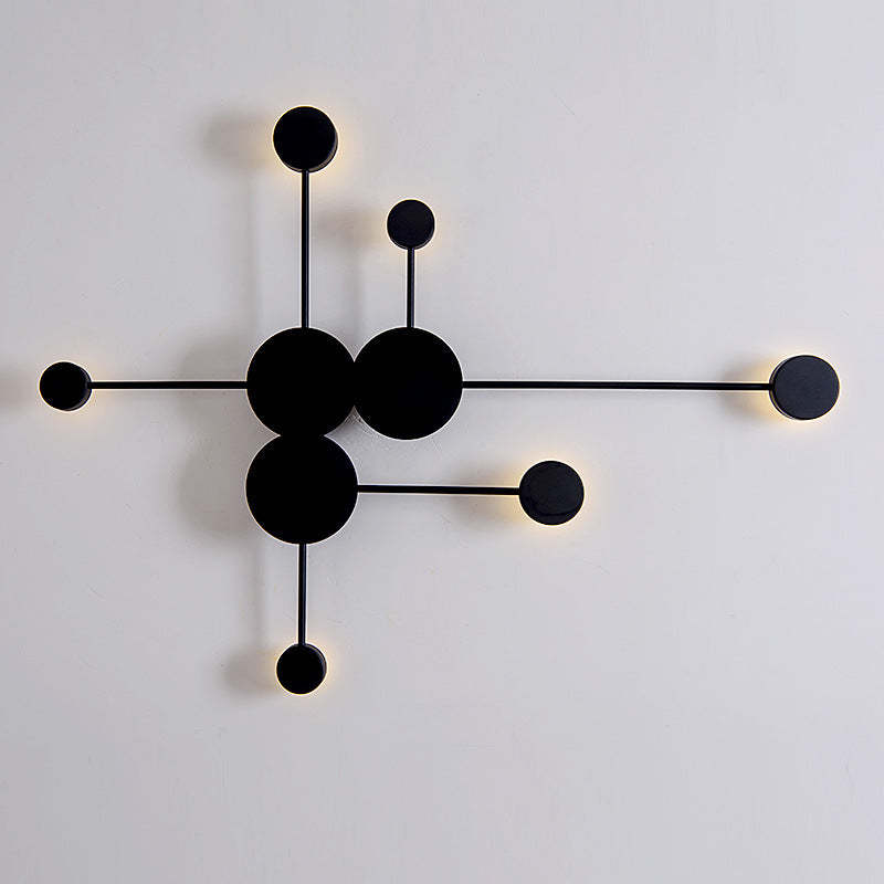 Emyr Modern Nordic Chessboard Metal Wall Lamp, Black - Lumpaz