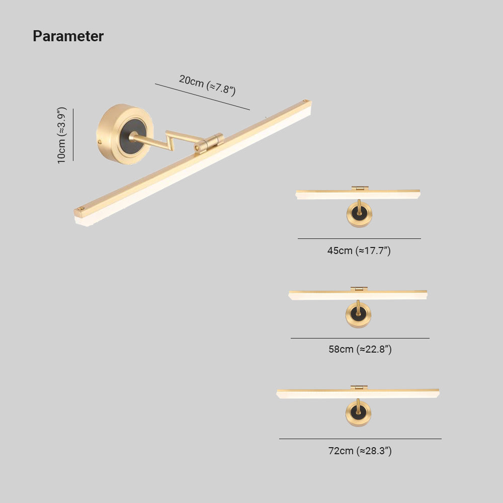 Leigh Vintage Linear Metal/Acrylic Wall Lamp, Black/Gold - Lumpaz