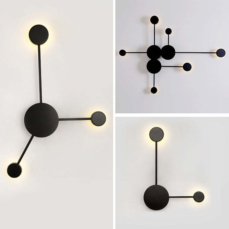 Emyr Modern Nordic Chessboard Metal Wall Lamp, Black - Lumpaz