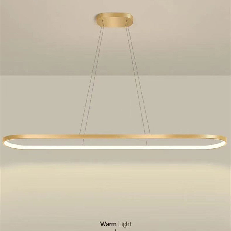 Edge Oval Minimalist Hanging Pendant Light, Black/White/Gold - Lumpaz