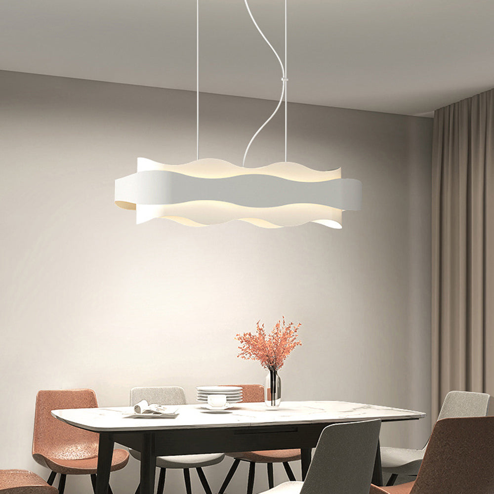 Bella Art Deco Flower Shape Metal Pendant Light, White - Lumpaz