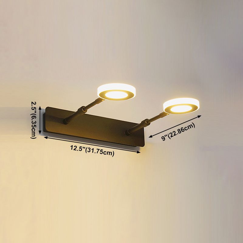 Leigh Nordic Round Vanity Wall Lamp, Black, Bathroom - Lumpaz