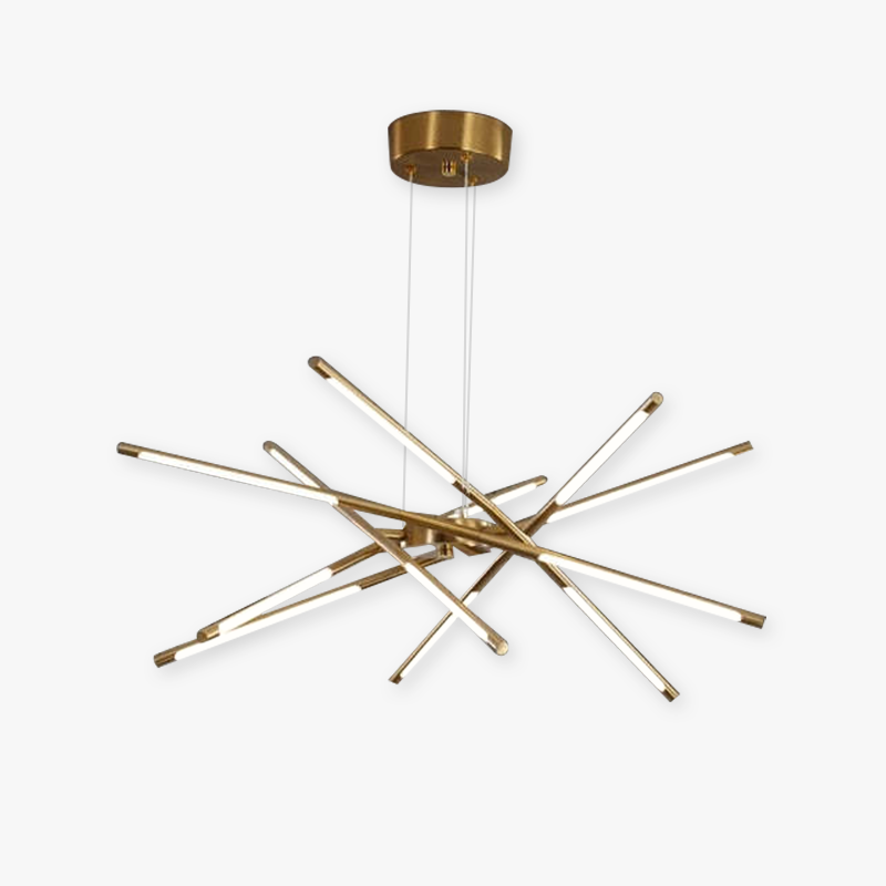 Edge Pendant Light, Black/Gold, 6/8/10/12 Heads - Lumpaz