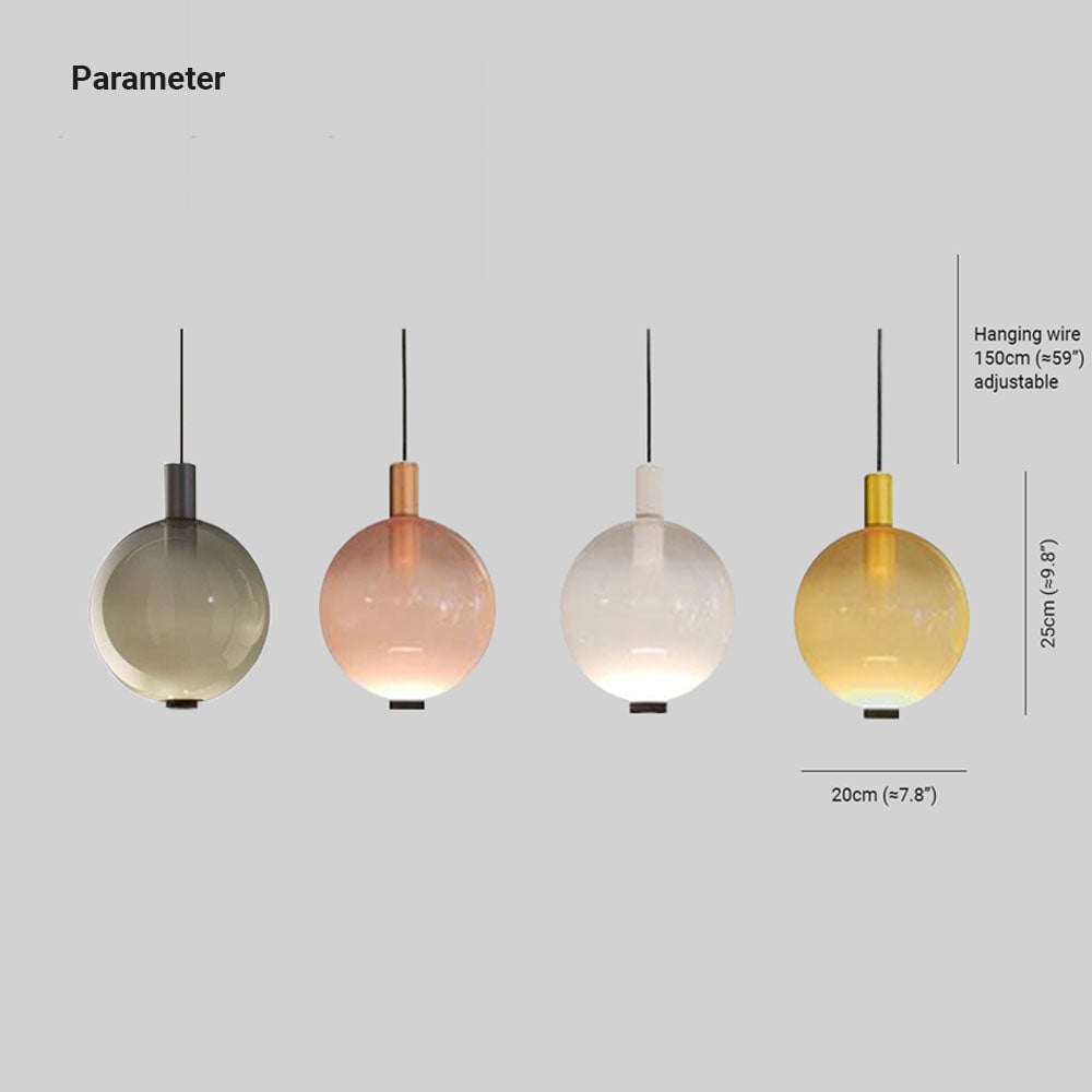 Valentina Elegant Led Pendant Light,  Multicolor, Metal/Glass, Living Room - Lumpaz
