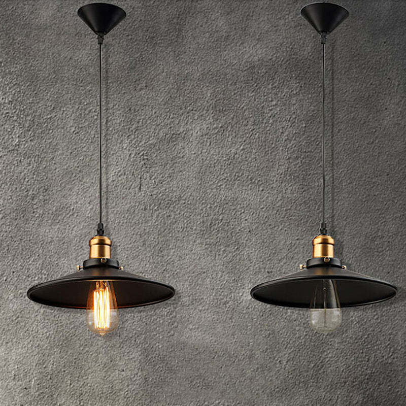 Alessio Modern Industrial Pot Metal Pendant Light, Black - Lumpaz