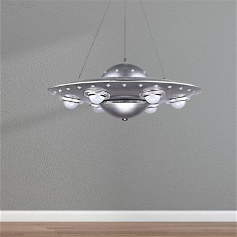Alessio Modern UFO Metal Kids Pendant Light Silver - Lumpaz