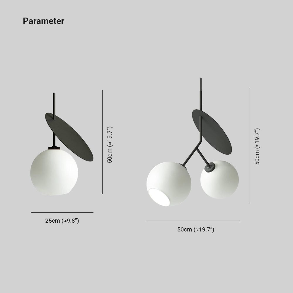 Valentina Cherry Pendant Light, Metal & Glass, 3 Color - Lumpaz