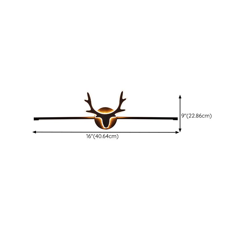 Edge Vintage Antlers Mirror Front Vanity Metal LED Wall Lamp - Lumpaz